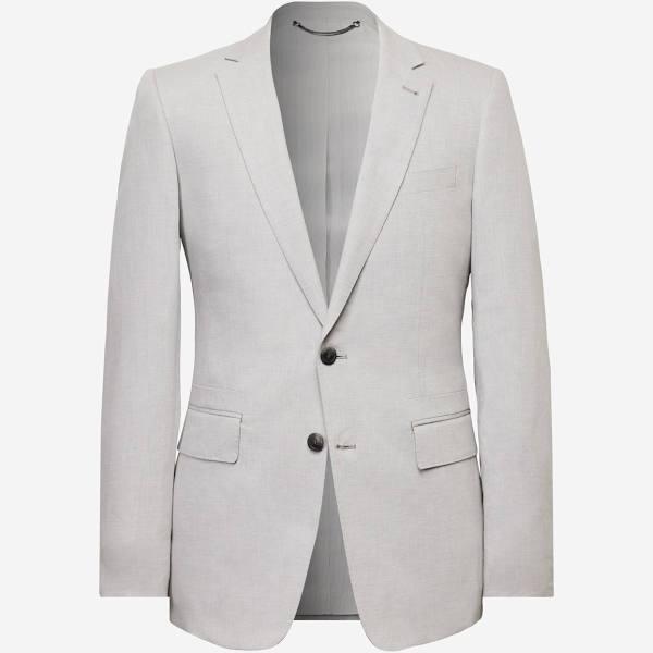 Calibre - Men's Linen Cotton Twill Suit Jacket Silver - Size 42