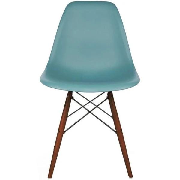 Set of 2 Eames Replica Premium DSW Kitchen Dining Side Chairs - Teal Seat/Walnut Legs - AfterPay & zipPay Available