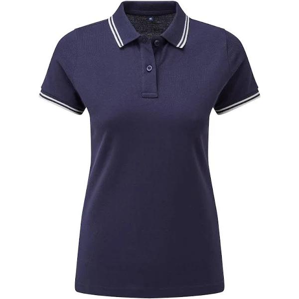 Asquith & Fox Womens/Ladies Classic Fit Tipped Polo Navy/White L