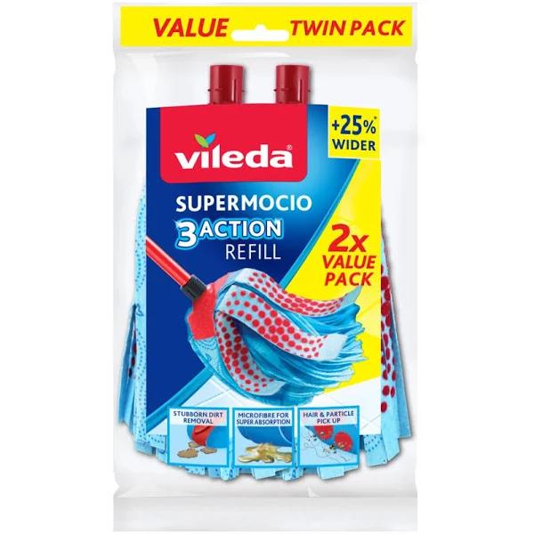 Vileda SuperMocio 3 Action Strip Mop Refill - Twin Pack