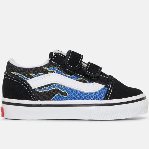 Vans Old Skool V Pixel Flame Infant Black/Blue