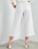 Rockmans Ankle Length Button Trim Linen Blend Pants - Womens - White AU Size 14 - AfterPay & zipPay Available