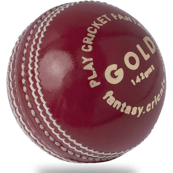 Cricnix Cricket Ball Gold Red Leather 142g (1-Pack/3-Pack/6-Pack) For Practice or Training