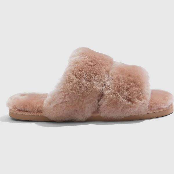 Country Road Australian Made Shearling Double Slide 41-42 Camel AU388493