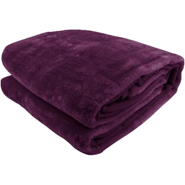 Laura Hill Faux Mink Blanket 800GSM Heavy Double-sided - Purple