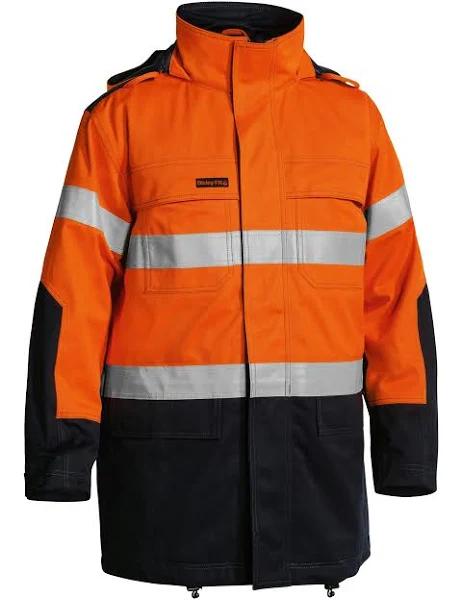 Bisley BJ8100t Taped Two Tone Hi-Vis FR Jacket / Orange/Navy / XS