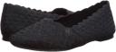 Womens Skechers Black Cleo Honeycomb Slip-on Canvas Shoes - Black