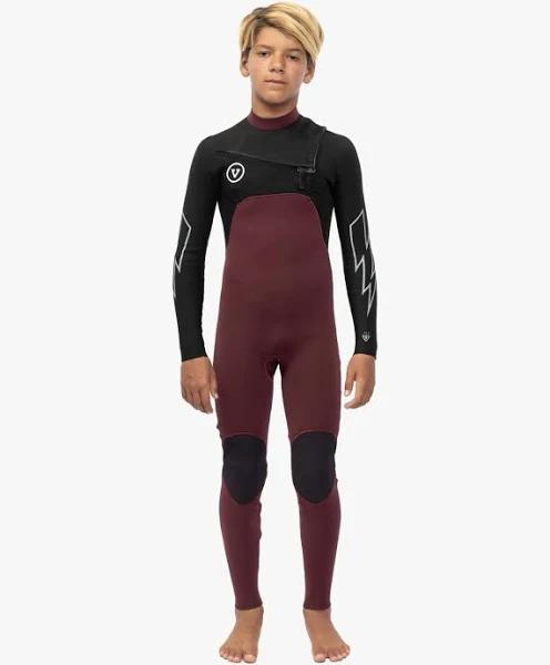 Vissla Boys Wetsuit 7 Seas 3-2 Bolt Full Chest Zip Wetsuit Wine / 14