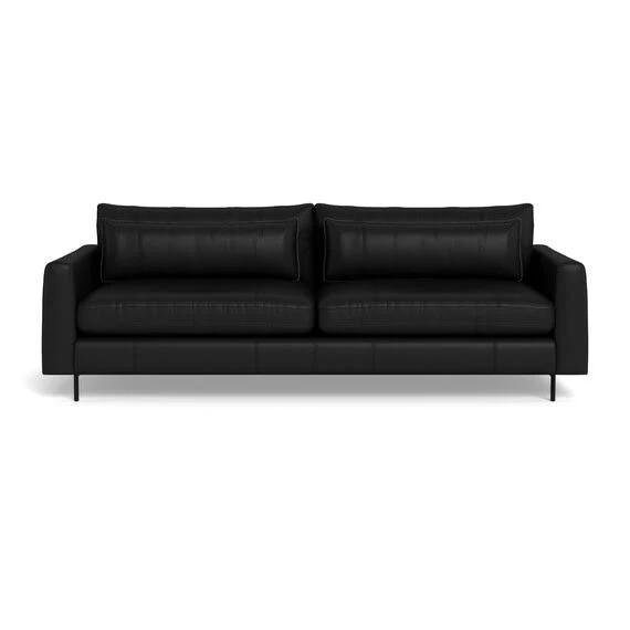 Hendricks Leather Sofa Black by Freedom