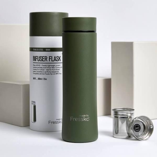 Fressko Insulated Stainless Steel Flask - Move 660ml, Khaki