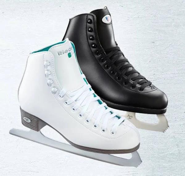 Riedell Opal White Ice Skates ,figure Skates ,youth/child Black Or