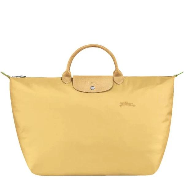 Longchamp Le Pliage S Green Canvas Travel Bag - Wheat in Wheat