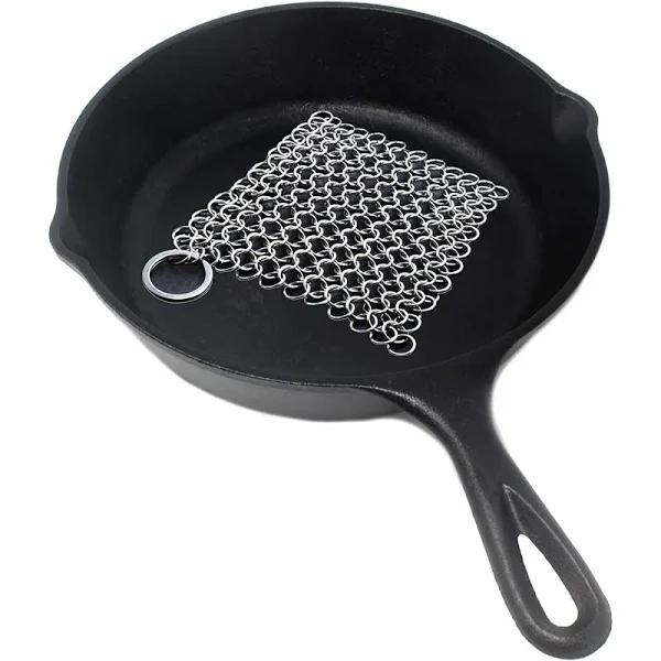 Cast Iron Cleaner - Chainmail Scrubber for Cast Iron Pans