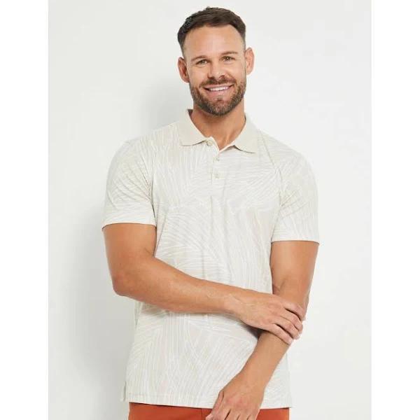 Rivers - Mens Tops - Short Sleeve Palm Print Polo