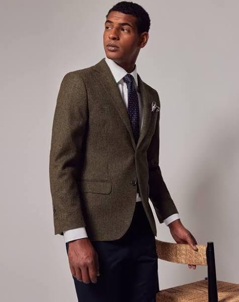 Hawes & Curtis Green Tweed Slim Suit Jacket - 1913 Collection