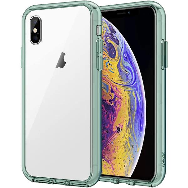 JETech Case For iPhone XS and iPhone X, Shock-absorption Bumper Cover, Anti-scratch Clear Back (Midnigth Green)