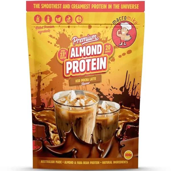 Macro Mike Premium almond Protein 800g Iced Mocha Latte