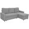 Corner Sofa Bed Lounge Storage Chaise Couch, Light Grey, 3 Seater