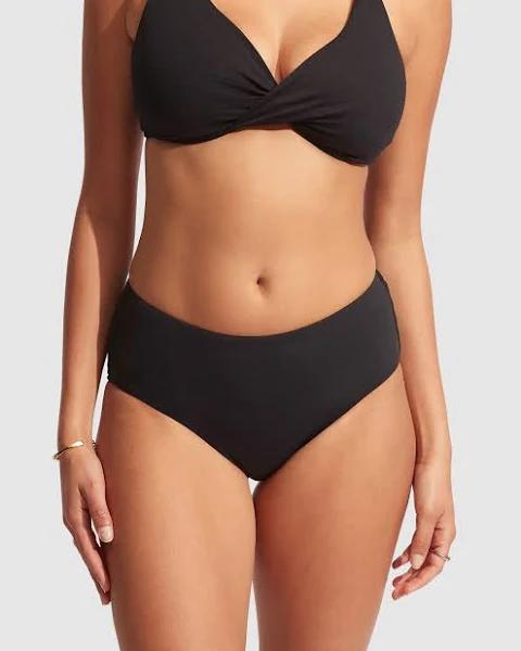 Seafolly Collective Wide Side Retro Bikini Bottom - Black | Swimwear