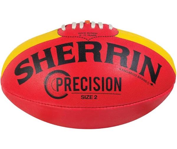 Sherrin Precision Size 2 AFL Football Red with Yellow