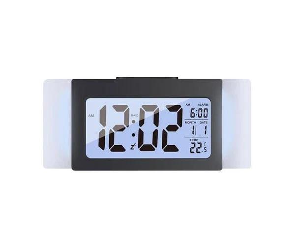 LCD Alarm Clock Upgrade Temperature Version Silent Light Multifunctional Smart Alarm Clock Mute Mini Bedside Electronic Digital Clock Radio Without