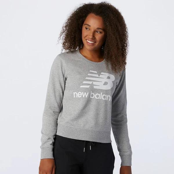 New Balance Essentials Crew Sweatshirt Grey White Women - XS