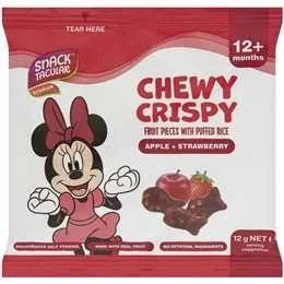 Snacktacular Chewy Crispy Fruit Pieces Apple & Strawberry 12+ Months 12G