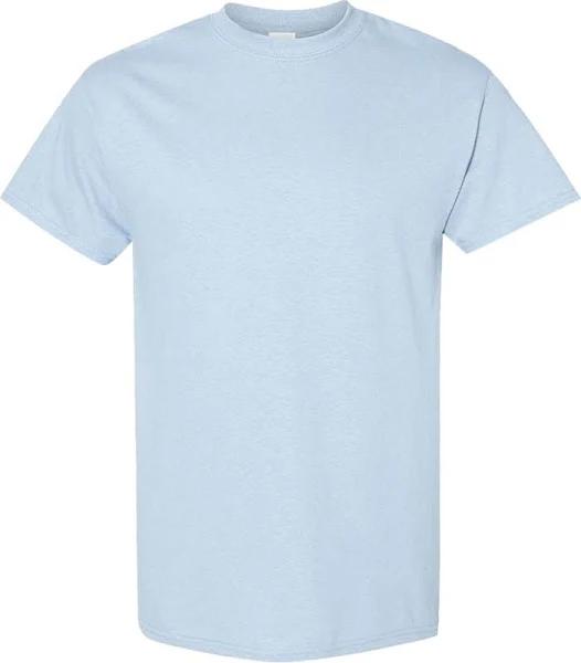 Gildan Mens Heavy Cotton Short Sleeve T-Shirt (Pack of 5) Light Blue S Cotton Mens T-Shirt