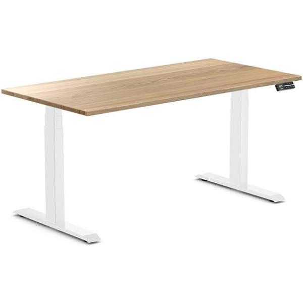 Desky Dual Hardwood Sit Stand Desk White Ash / 1500x750mm / White