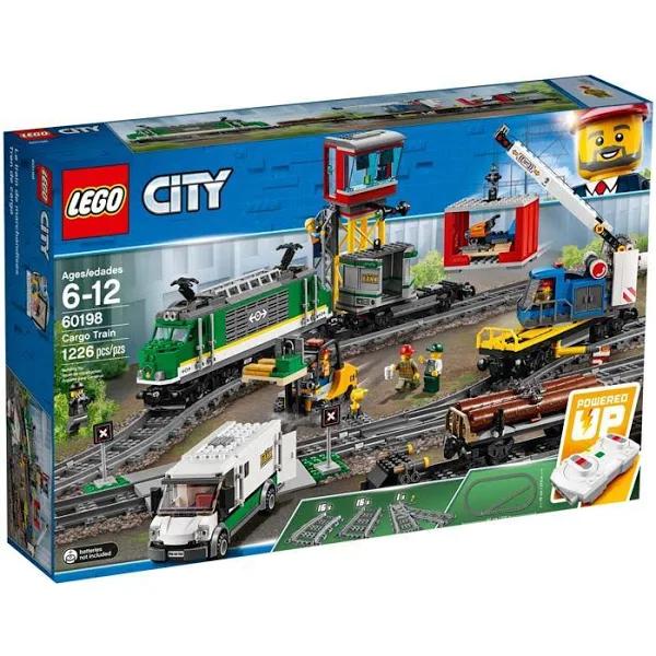 LEGO City Cargo Train 60198 Remote Control Train Building Set with Tracks for Kids(1226 Pieces)