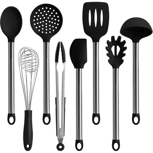 Silicone and Stainless Steel Kitchen Cooking Utensils Set ( 8 Pieces)