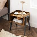 VASAGLE Rustic Brown and Black Side Table