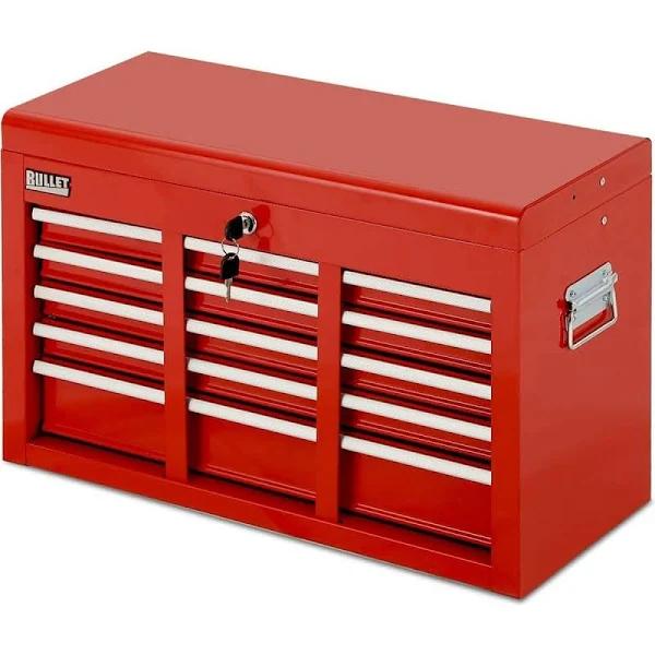 Bullet Pro 9 Drawer Tool Box Chest Organiser Mechanic Garage Storage Toolbox Set - Red