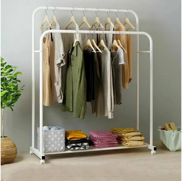 Heavy Duty Double Clothes Rail Rack Garment Hanging Display