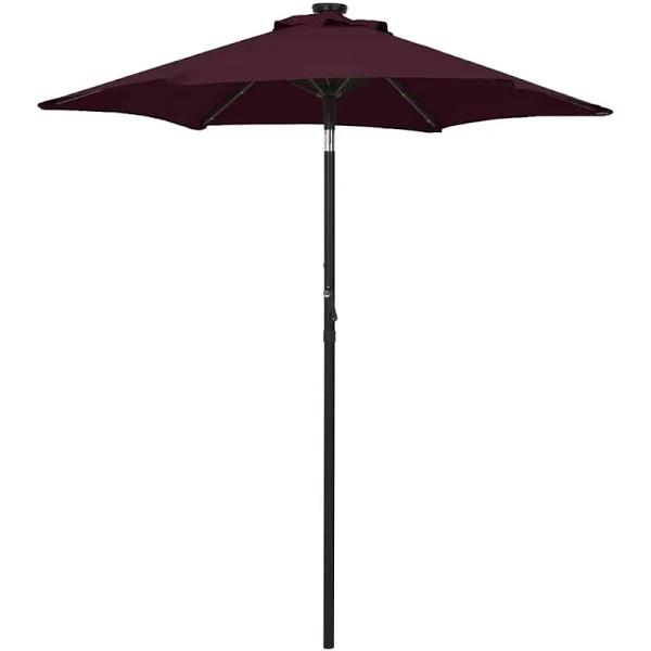 vidaXL - Parasol With Led Lights Aluminium - Bordeaux/Red - 200x211 cm