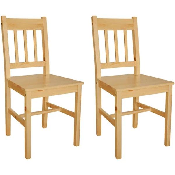 vidaXL Dining Chairs 2 Pcs Pinewood