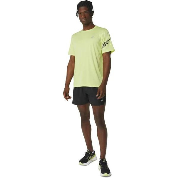 ASICS Men's Icon Short Sleeved Top - Glow Yellow/Performance Black M