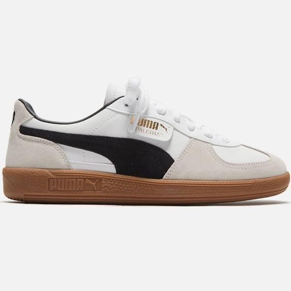 Puma Palermo Leather Sneakers in White and Black