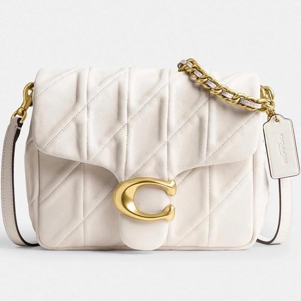 Coach Times Square Tabby Shoulder Bag with Quilting White One Size