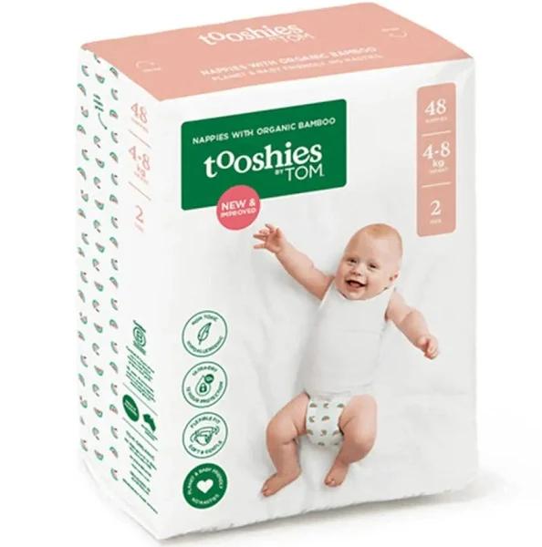 Tooshies by Tom 4-8kg Infant Nappies - Size 2