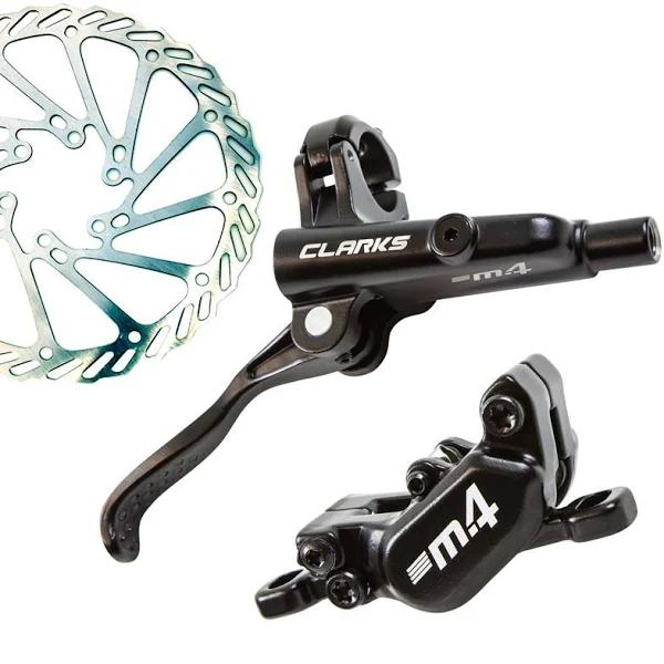 Clarks M4 Hydraulic Front & Rear Disc Brake Set with Rotors - Black / Pair