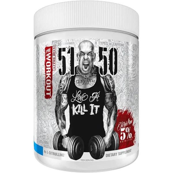 Rich Piana 5% Nutrition 5150 Stim Crazy Pre Workout Blue Ice