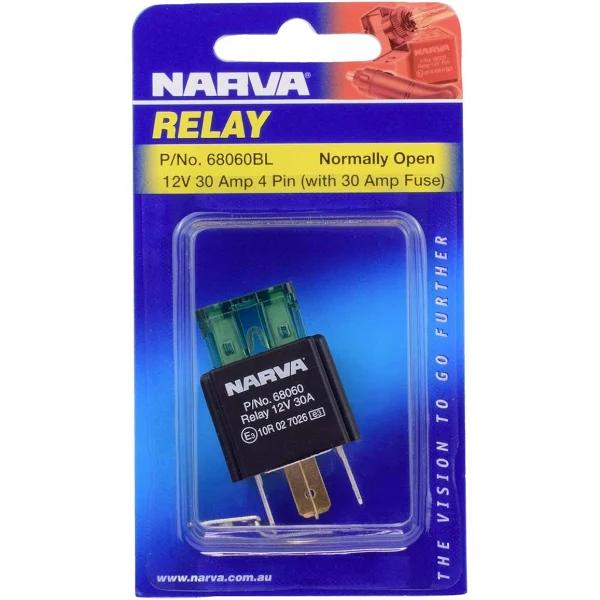 Narva 30A 12V 4 Pin Relay with Fuse