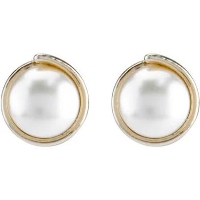 Barcs Pearl Clip Earrings Gold