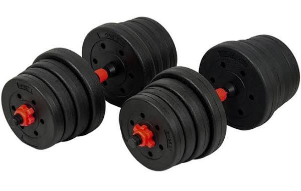 30kg Adjustable Rubber Dumbbell Set Barbell Home Gym Exercise Weights