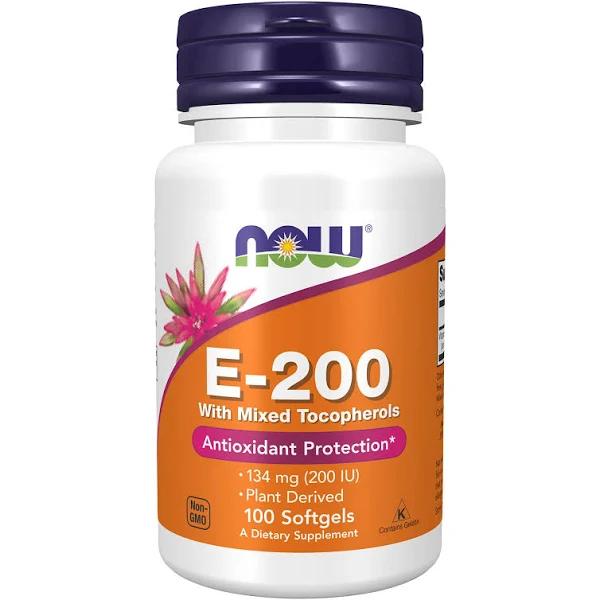 Now Foods E-200 IU Mixed Tocopherols -100 Softgels