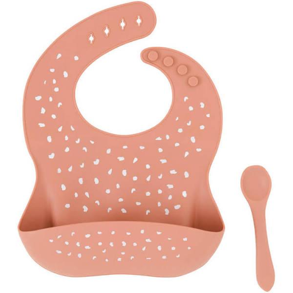 All4Ella Silicone Bib With Spoon (Terracotta)