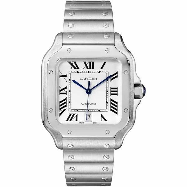 Cartier Santos Silvered Opaline Dial Men's Watch WSSA0018