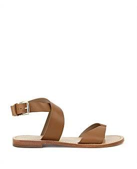 David Jones Edward Meller Solinda Ankle Wrap Sandal in Tan, Size 37 EU