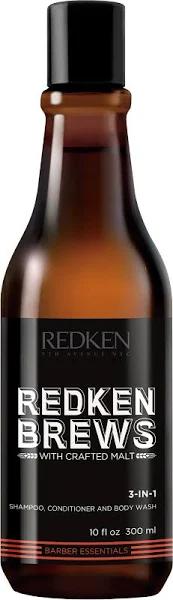 Redken Brews 3 in 1 Shampoo, Conditioner and Body Wash 300ml